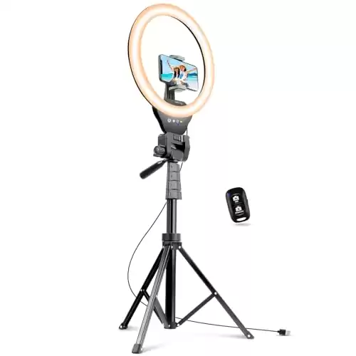 Sensyne 12-inch Ring Light with 67-inch Selfie Stick, Tripod and Phone Holder, Selfie Remote Control Circle Light for Live Stream/Video Recording/TikTok, Compatible with All Phones and Cameras