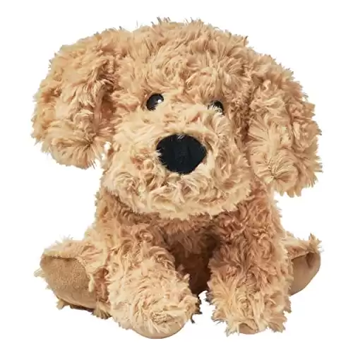 Warmies Golden Dog Heatable and Coolable Weighted Pet Stuffed Animal Plush - Comforting Lavender Aromatherapy Animal Toys