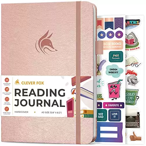 Clever Fox Reading Journal for Book Lovers Book Journal Reading Log Book Reading Tracker Journal Reading List Book Tracker Journal 55 Books, A5 Size, 5.8 x 8.3 (Rose Gold)