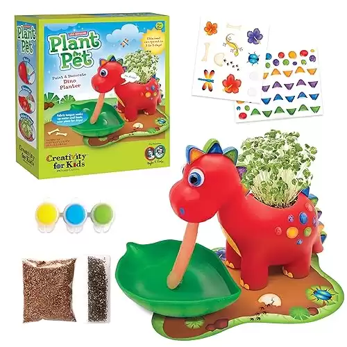 Creativity for Kids Dinosaur Self Watering Plant Pet, Kids Plant Growing Kit, Dinosaur Crafts for Boys and Girls Ages 6-8+, Medium