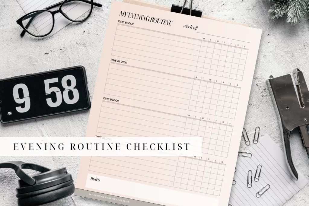 evening routine checklist for adults